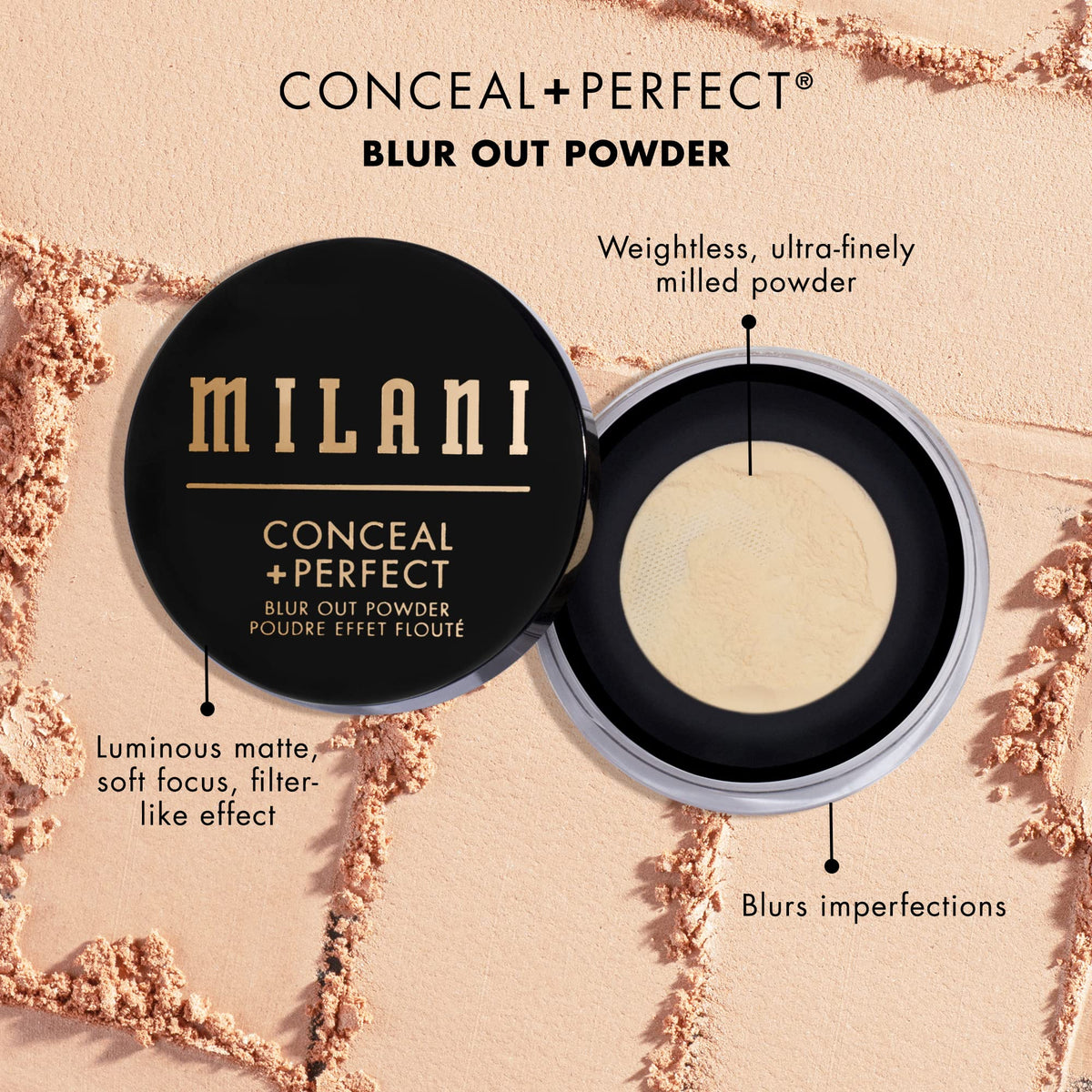 Milani Conceal + Perfect Blur Out Setting Powder Talc-Free -Translucent Milani