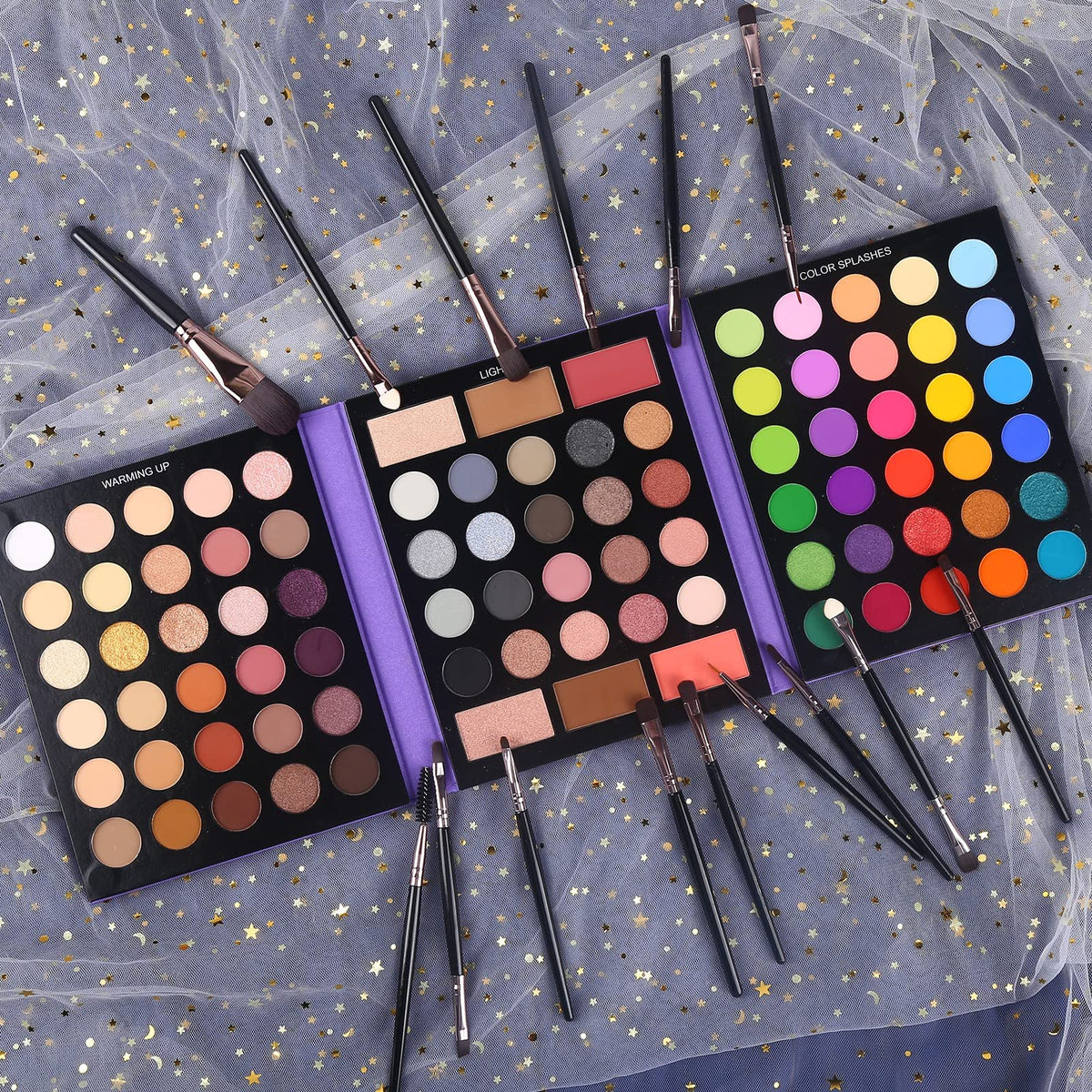 UCANBE Eyeshadow Palette with 15Pcs Brushes Makeup Set, Pigmented 86 Colors Make Up Sets Valentine's Day Gift, Matte Shimmer Glitter Eye Shadow Pallet Highlighter Contour Blush Powder Brush Beauty Kit UCANBE