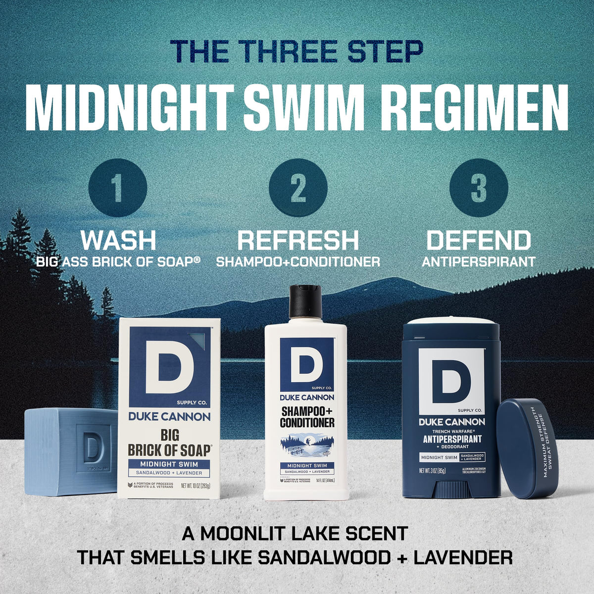 Duke Cannon Midnight Swim Big Brick of Soap for Men - 10 oz Duke Cannon Supply Co.