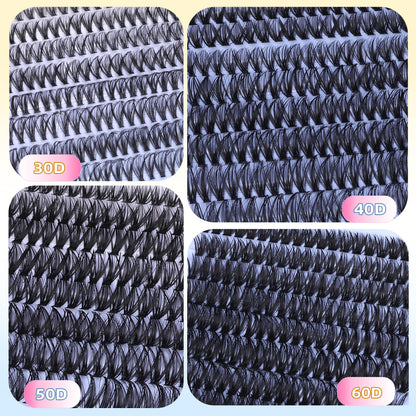 Lash Clusters Kit 640PCS Wispy Eyelash Clusters Kit Natural 30D 40D 50D 60D Winifred