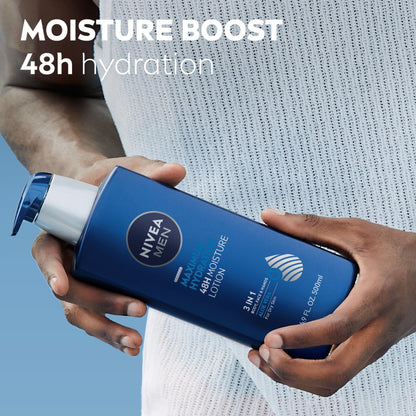 NIVEA MEN Maximum Hydration Lotion, 48-Hour Body Moisturizer, 16.9 FL OZ NIVEA MEN