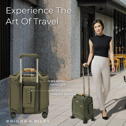 Briggs & Riley Essential 22" Carry On Expandable Spinner - Luggage for Travel, Suitcases with Wheels, Softside Rolling Bag for Men & Women, Self-Repairing Zipper - Baseline Collection, Black Gsupps Australia