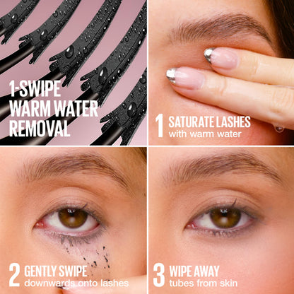 Maybelline Lash Sensational Sky Tubes Tubing Mascara, Extension-Like Lengthening Mascara, 24HR Eye Makeup with Shea Butter & Castor Oil, Very Black, 1 Count MAYBELLINE