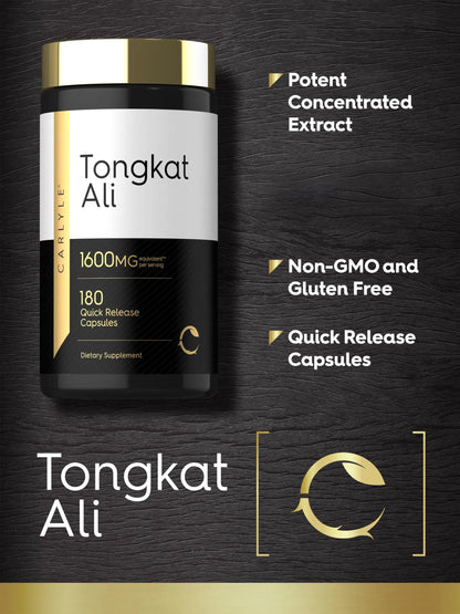 Carlyle Tongkat Ali | 180 Quick Release Capsules | Non-GMO and Gluten Free Supplement Carlyle