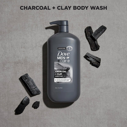 DOVE MEN + CARE Body and Face Scrub, Charcoal Body Wash, 30 oz DOVE MEN + CARE