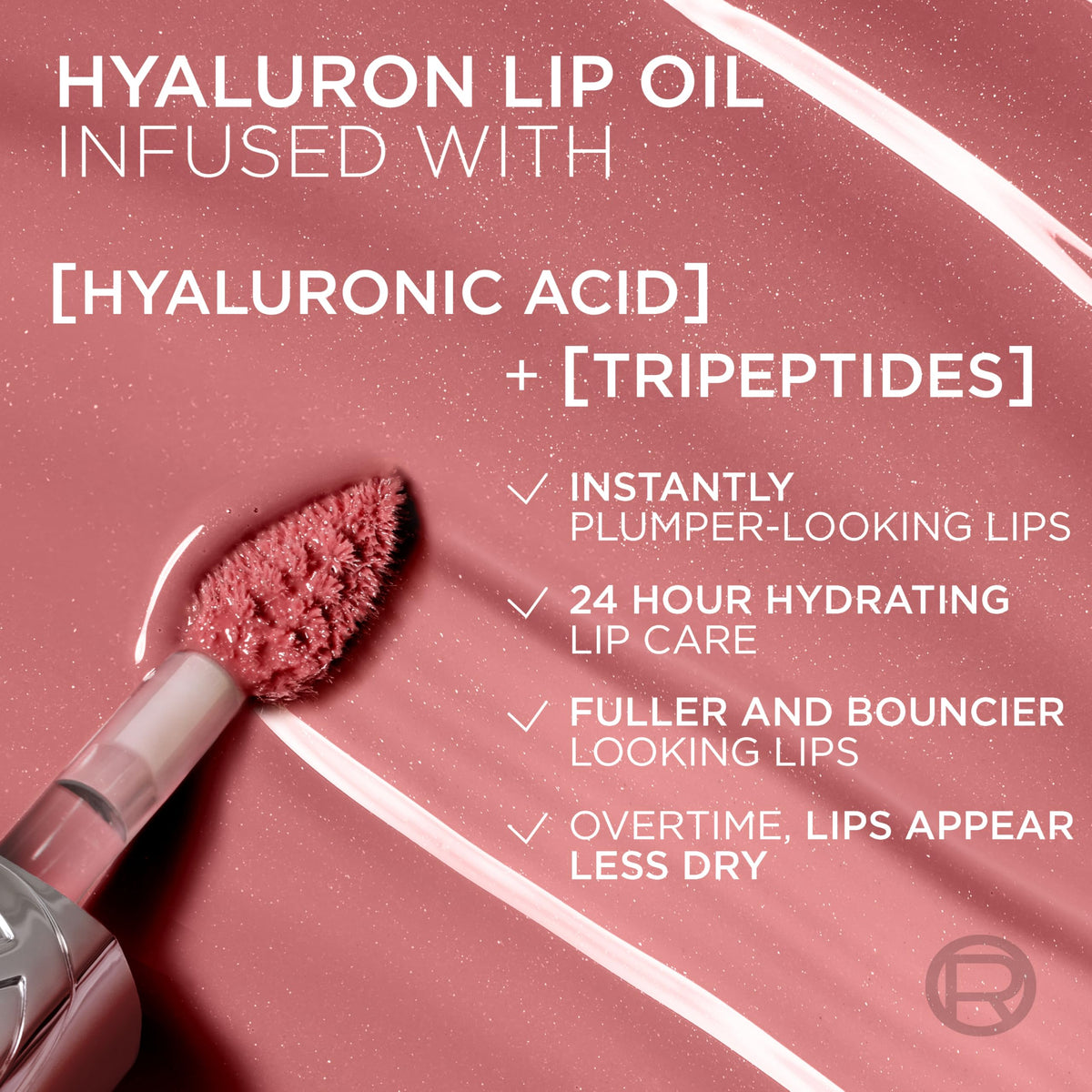 L'Oreal Paris Plump Ambition Hyaluron Lip Oil, 24 HR Lip Gloss with Hyaluronic Acid, Volumizing Formula with Glass-Like Shine, Worth It 601, 0.16 Fl Oz L'Oreal Paris