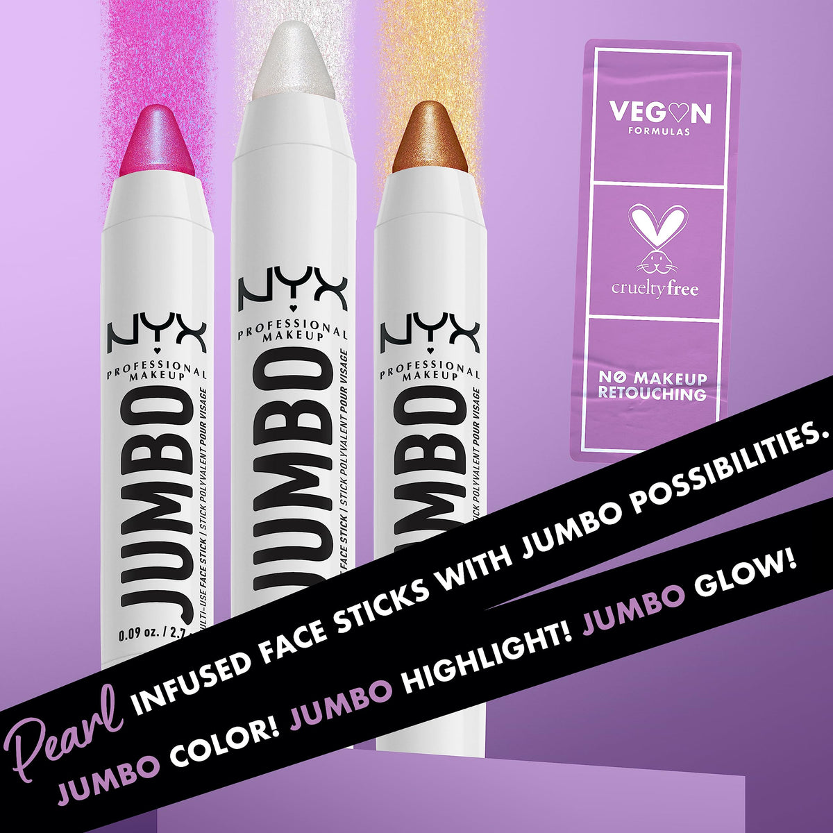 NYX PROFESSIONAL MAKEUP, Jumbo Multi-Use Face Highlighter Stick - Vanilla Ice Cream NYX PROFESSIONAL MAKEUP