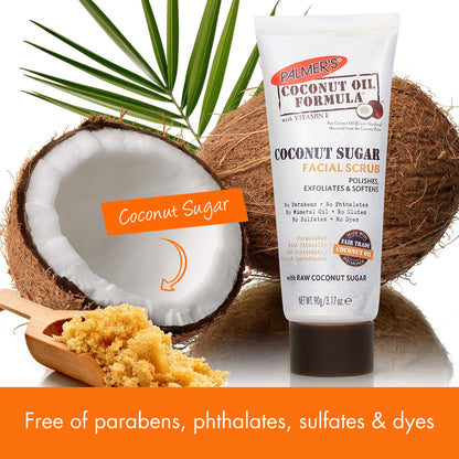 Palmer's Coconut Oil Formula Coconut Sugar Facial Scrub Exfoliator, Face Scrub to Gently Palmer's