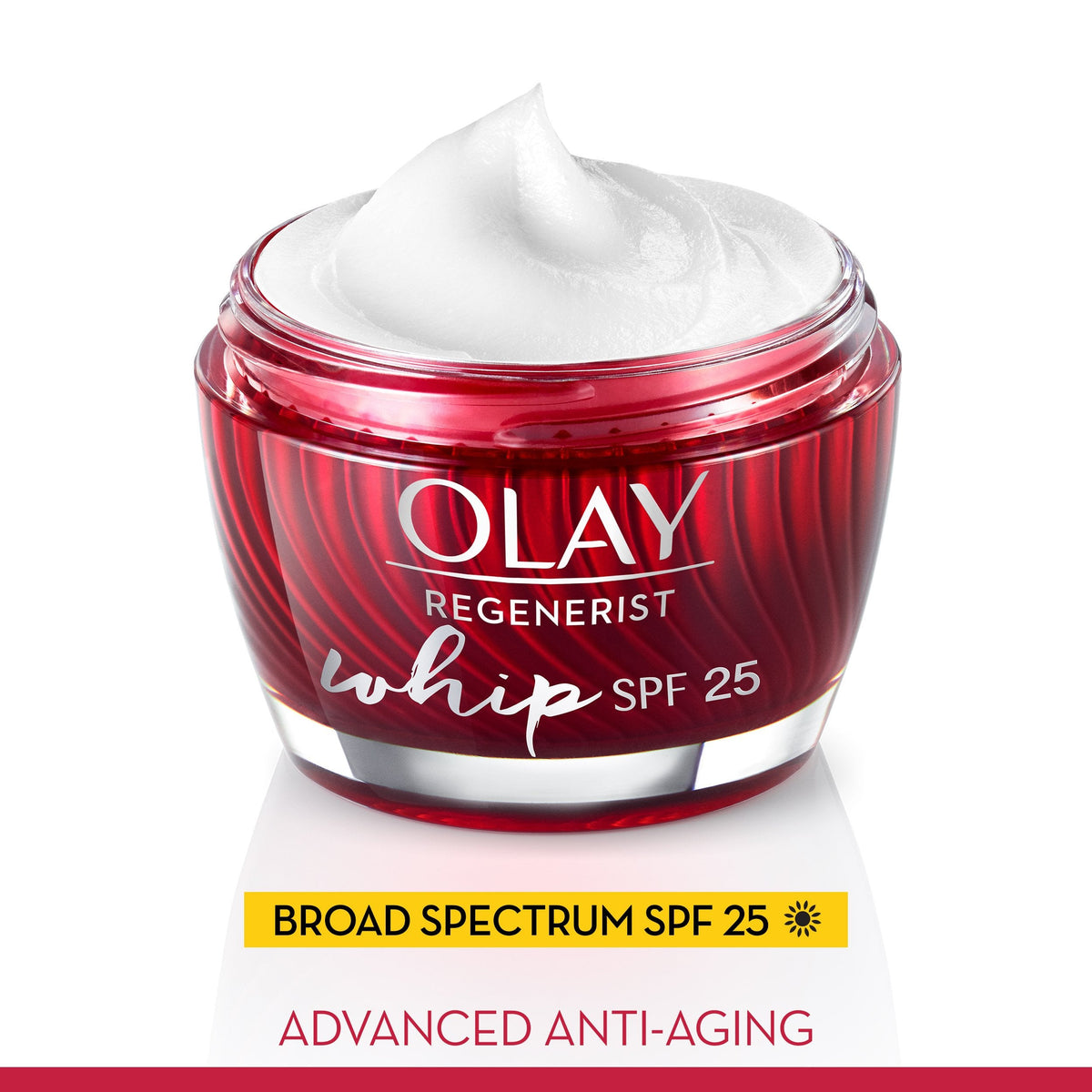 Olay Regenerist Whip SPF 25 – Lightweight Face Moisturizer with UVA/UVB protection - Niacinamide, Peptides - Makeup Primer, 1.7 oz Olay