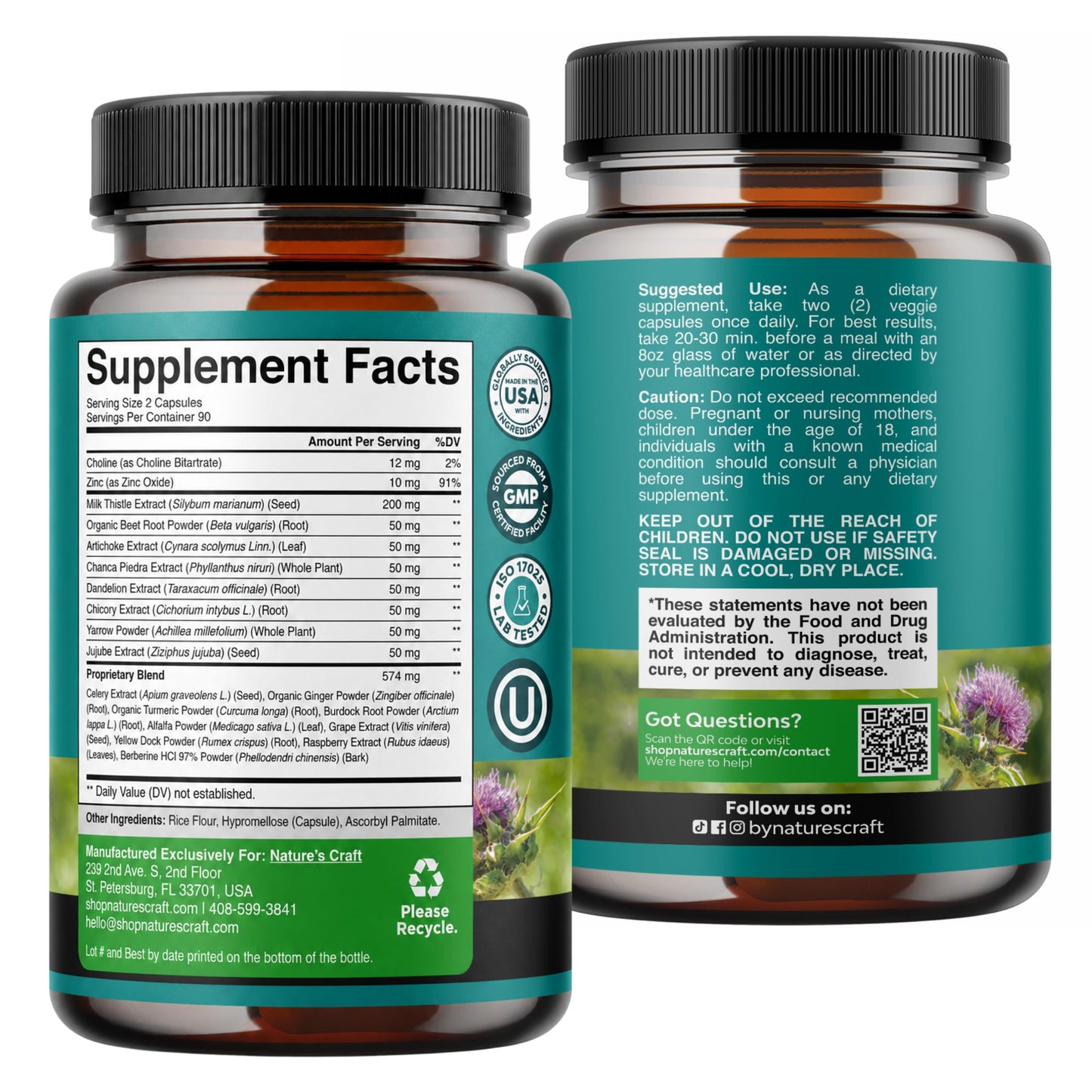 Best Liver Supplements with Milk Thistle - Artichoke - Dandelion Root Support Healthy Liver Function for Men and Women Natural Detox Cleanse Capsules Boost Immune System Relief - Natures Craft | Herbal Detox Support with Ginger, Beetroot & Artichoke - Ber Gsupps Australia
