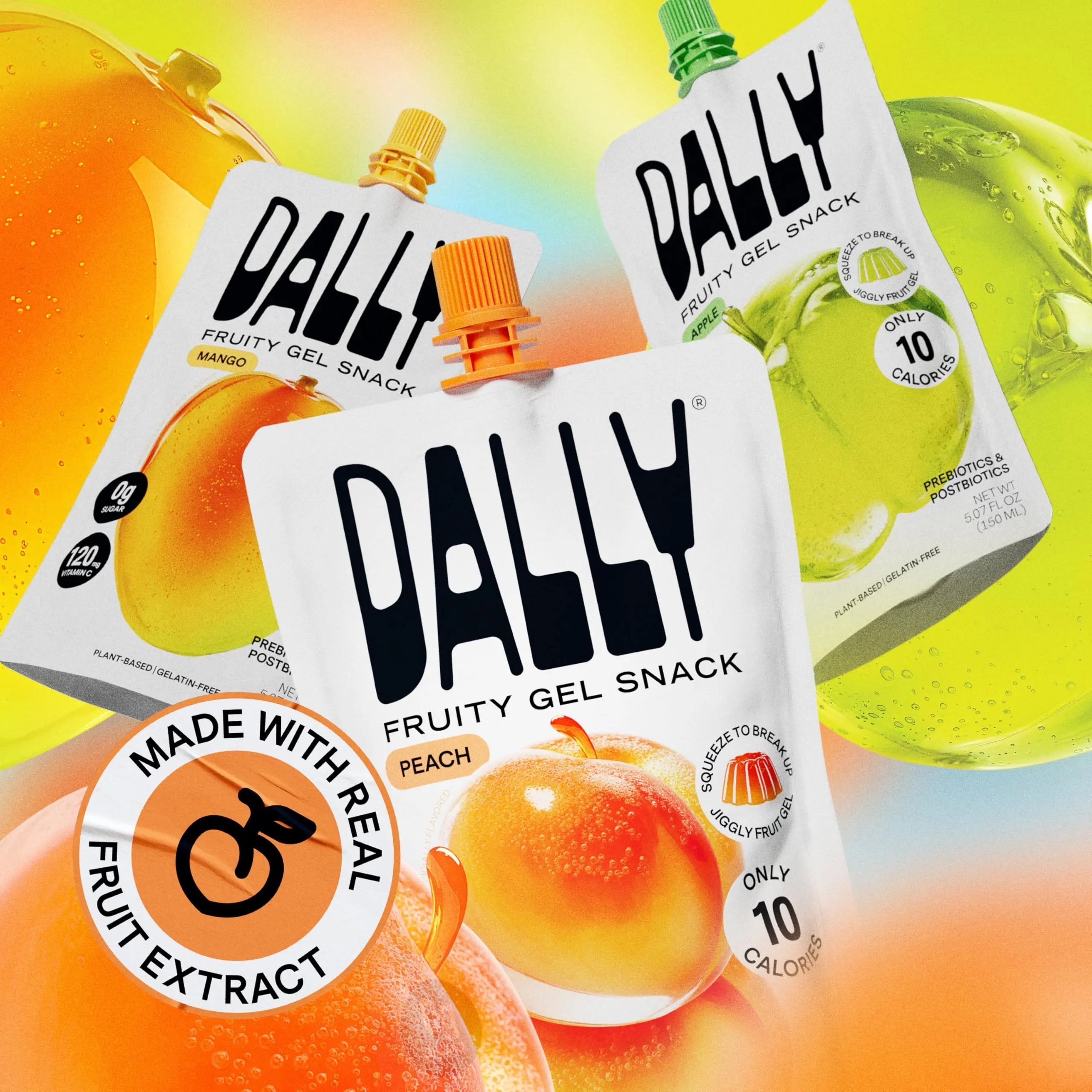Dally Variety Pack [Mango, Peach & Apple] Drinkable Konjac Jelly 10 Pouches | 10-Calorie Keto, Gluten Free, Sugar Free Korean Fruit Snack | Prebiotics & Postbiotics for Skin, Immune, Weight Management DALLY buy australia supplements