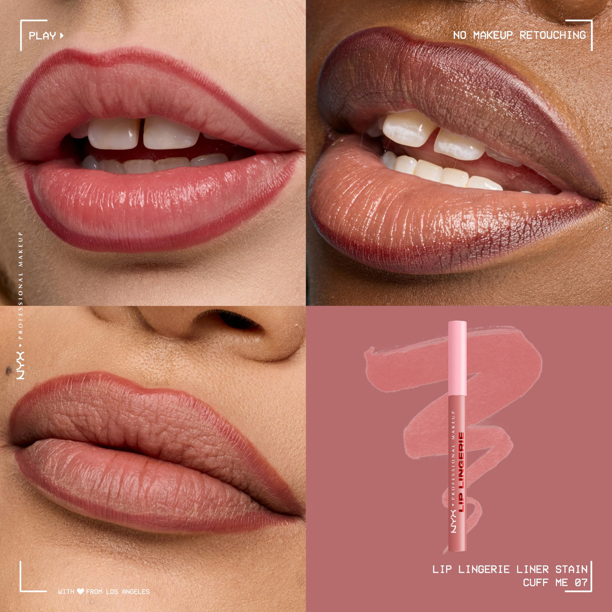 NYX PROFESSIONAL MAKEUP Lip Lingerie Liner Stain, Seamless Make Up with All-Day Stain, Waterproof Lip Stain Finish - Cuff Me NYX PROFESSIONAL MAKEUP