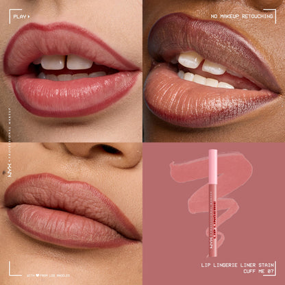 NYX PROFESSIONAL MAKEUP Lip Lingerie Liner Stain, Seamless Make Up with All-Day Stain, Waterproof Lip Stain Finish - Cuff Me NYX PROFESSIONAL MAKEUP