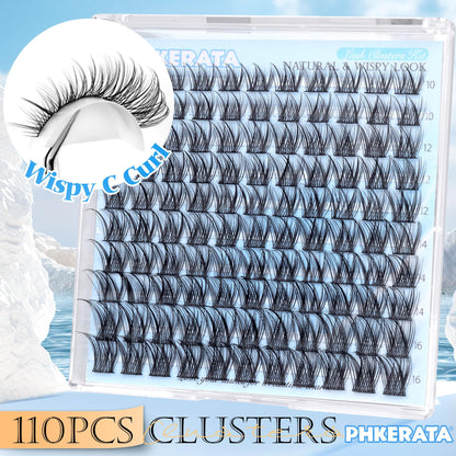 PHKERATA Natural Lash Clusters Wispy Eyelash Clusters, Eyelash Extensions PHKERATA