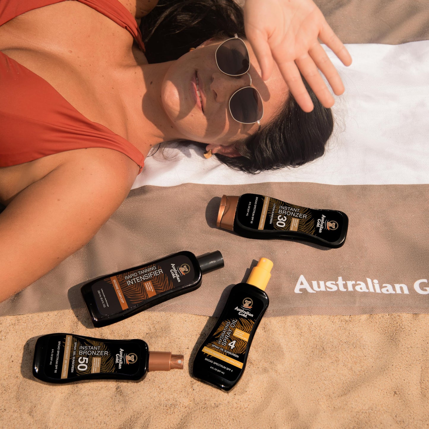 Australian Gold Spray Gel Sunscreen with Instant Bronzer SPF 50, 8 Ounce | Moisturize & Hydrate Skin Australian Gold