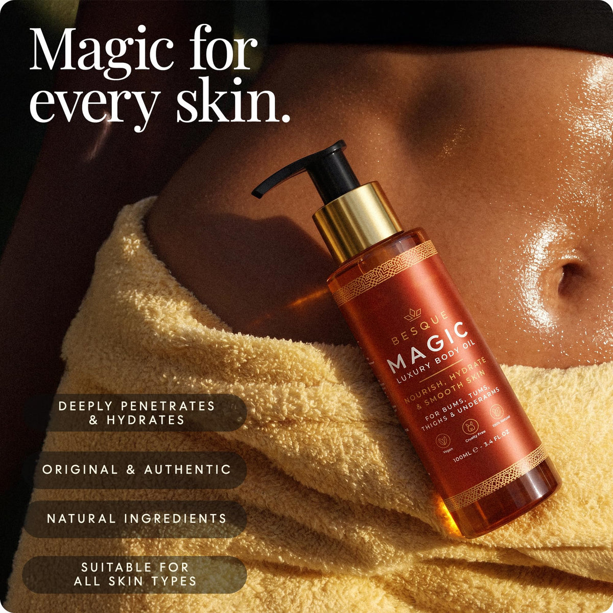 Besque Original Magic Body Oil - Hydrating Body Oils for Women - 3.4 FL OZ Besque
