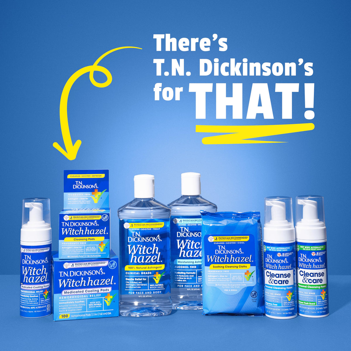 T.N. Dickinson's Witch Hazel 100% Natural Astringent | 8 Fl Oz T.N. Dickinson's