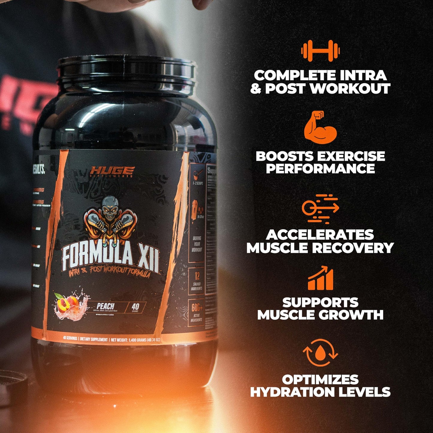 Formula XII Intra Workout Carbs & Post Workout Recovery Powder, Rapidly Absorbed, Boost Exercise Performance, Strength, Endurance & Hydration, 12 Science-Backed Ingredients (Strawberry Watermelon)