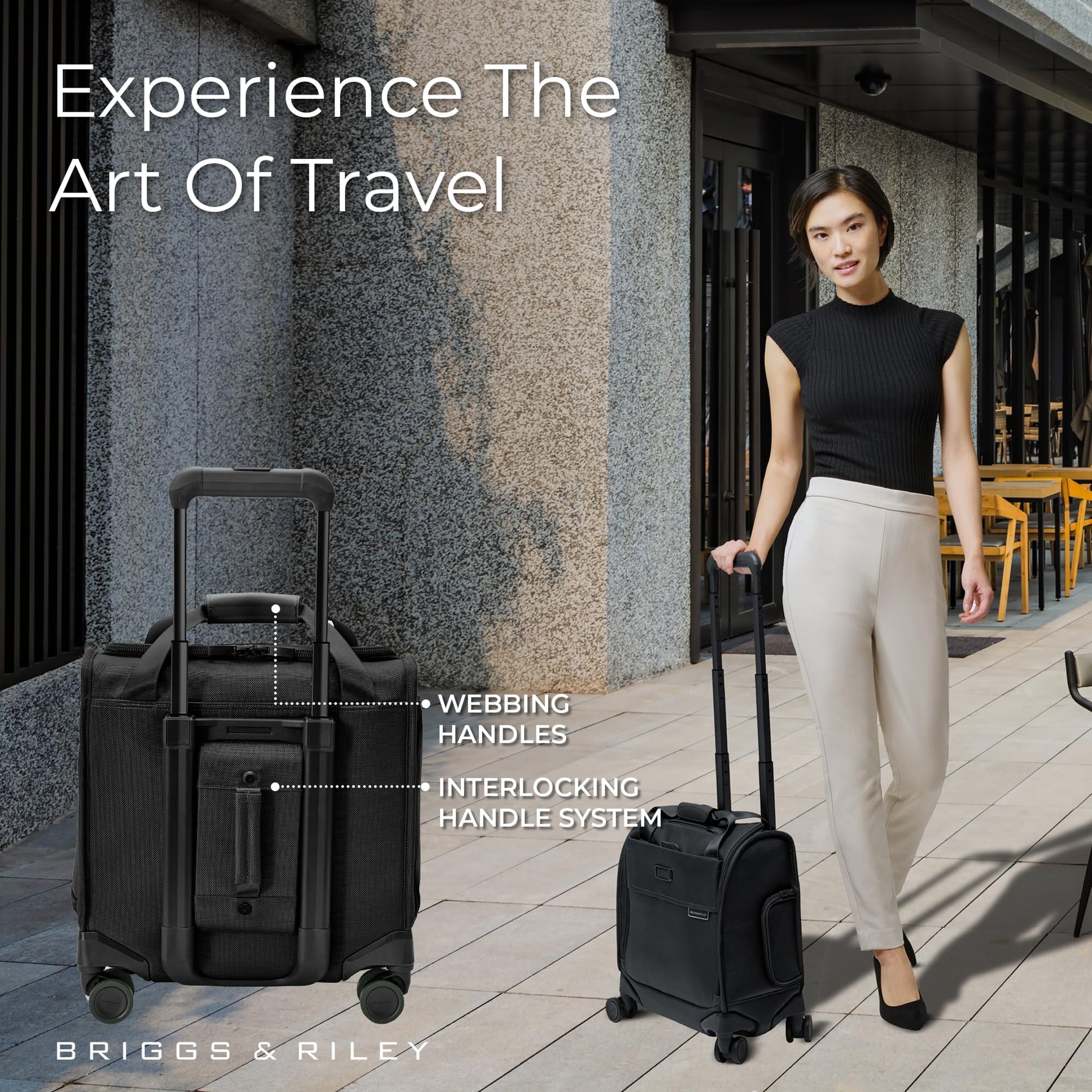Briggs & Riley Essential 22" Carry On Expandable Spinner - Luggage for Travel, Suitcases with Wheels, Softside Rolling Bag for Men & Women, Self-Repairing Zipper - Baseline Collection, Black Gsupps Australia