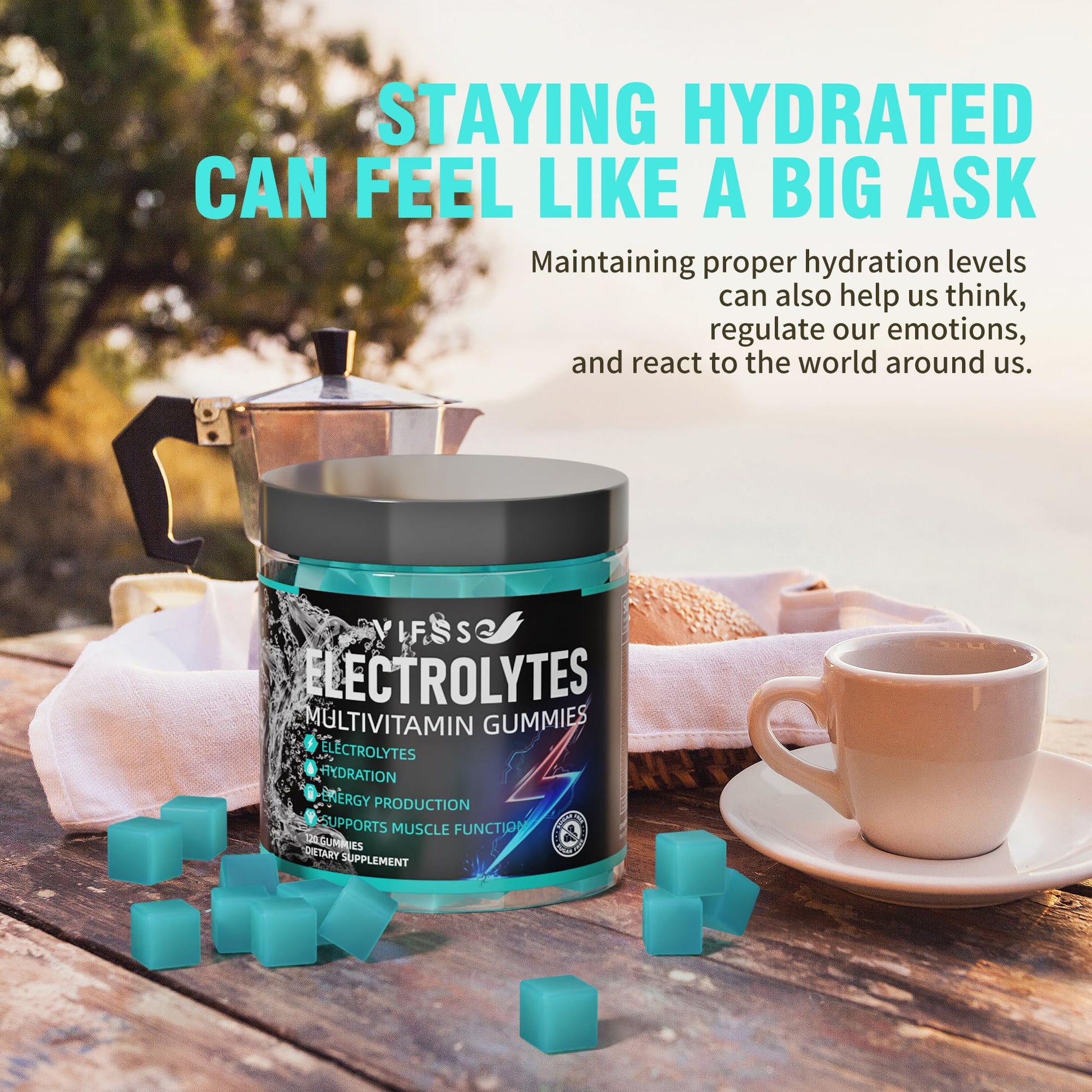 VIFSSG Electrolytes Gummies No Sugar, 120 Chewable Electrolyte Gummies with 6 Electrolytes for Runners and Endurance Sports, Refreshing Blue Raspberry, Hydration Electrolyte Chews, 1 Pack VIFSSG buy australia supplements