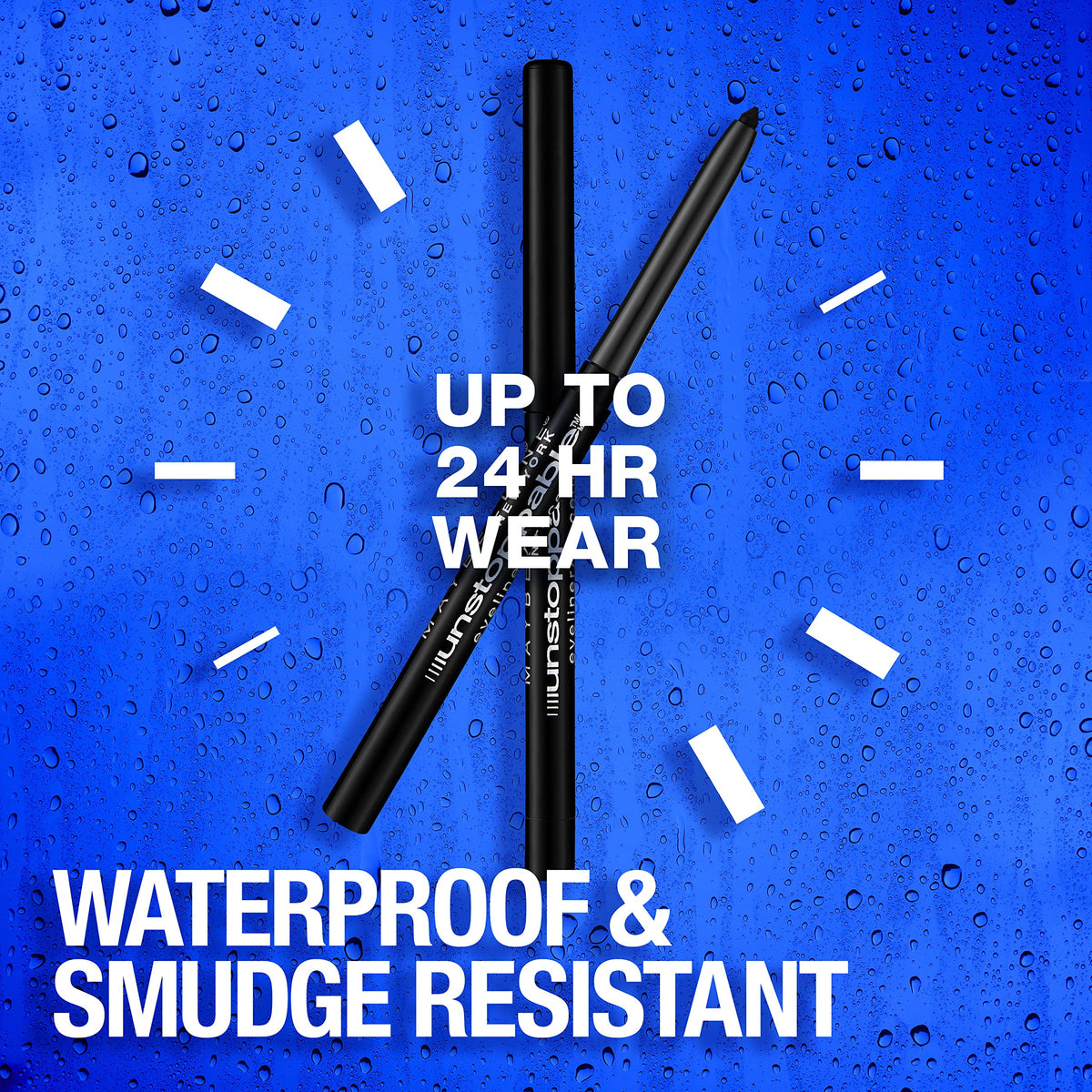Maybelline Unstoppable Waterproof Mechanical Black Eyeliner Pencil, Easy to Apply, Smooth Glide, Up to 24 Hour Wear, Onyx MAYBELLINE