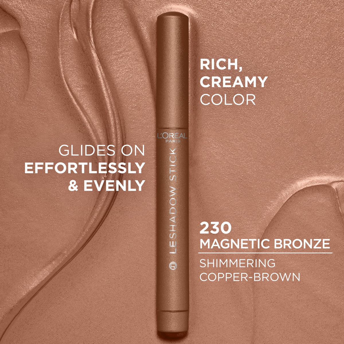 L'Oreal Paris Makeup Le Shadow Stick Eyeshadow, Blendable, Smudge-Resistant, Cream Eyeshadow, Magnetic Bronze, 0.05 Oz L'Oreal Paris