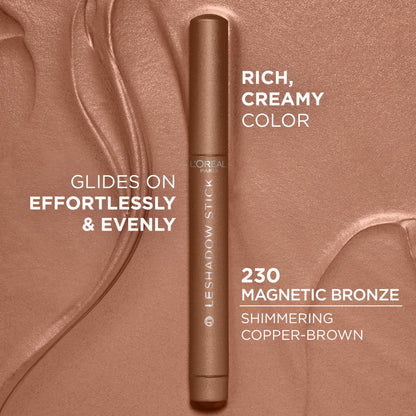 L'Oreal Paris Makeup Le Shadow Stick Eyeshadow, Blendable, Smudge-Resistant, Cream Eyeshadow, Magnetic Bronze, 0.05 Oz L'Oreal Paris