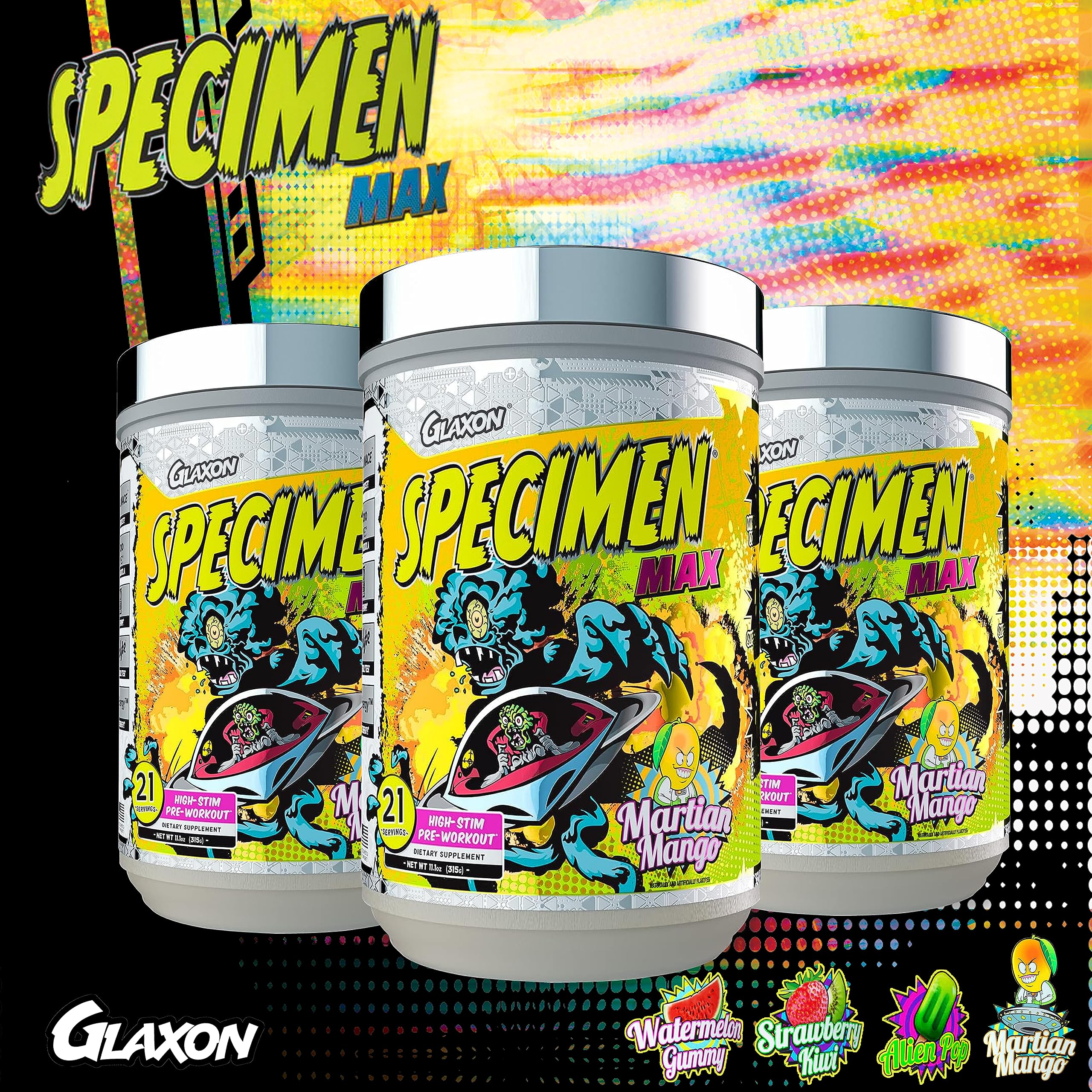 Glaxon Specimen Max High Stim Pre-Workout | 400mg Caffeine + 3200mg Beta Alanine Glaxon buy australia supplements