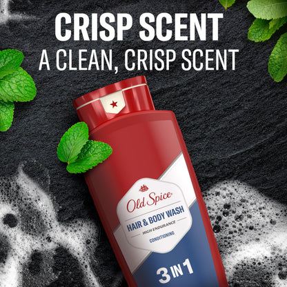 Old Spice Refreshing 2-in-1 Hair & Body Wash Conditioner for Men, High Endurance, 3X Defense, 24/7 Shower Fresh with Lasting Scent, Scented, 24 oz Old Spice