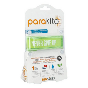Parakito green bracelet "Never give up" rechargeable mosquito repellent PARAKITO buy australia supplements