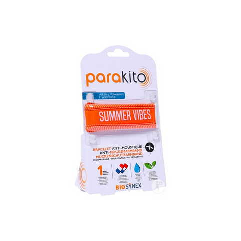 Parakito orange "Summer vibes" rechargeable mosquito repellent bracelet PARAKITO buy australia supplements