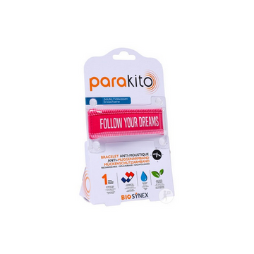 Parakito pink "Follow your dreams" rechargeable mosquito repellent bracelet PARAKITO buy australia supplements