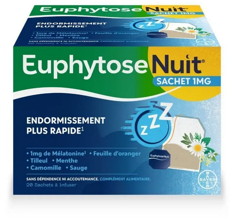 Euphytose Nuit Infusion: Sleep Aid with Melatonin & Herbs 20 Sachets TrustMedUSA buy australia supplements