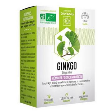 Organic Ginkgo biloba bio 15 capsules - DAYANG DAYANG buy australia supplements