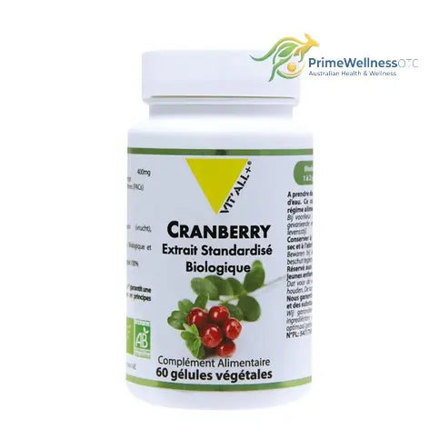 Cranberry BIO Extrait standardisé 400 mg 60 gélules VIT'ALL+ VIT'ALL+ buy australia supplements