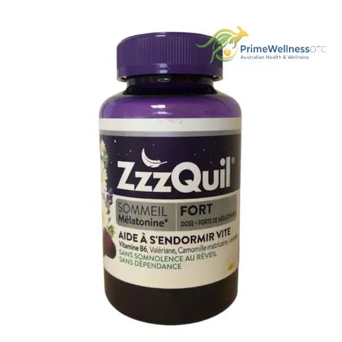 ZzzQuil Sommeil Fort 60 gummies 1.7mg melatonin and herbs TrustMedUSA buy australia supplements