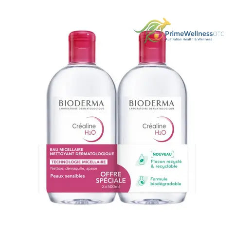 BIODERMA Créaline H2O L'Eau Micellaire Originale Lot de 2 x 500 ml BIODERMA buy australia supplements